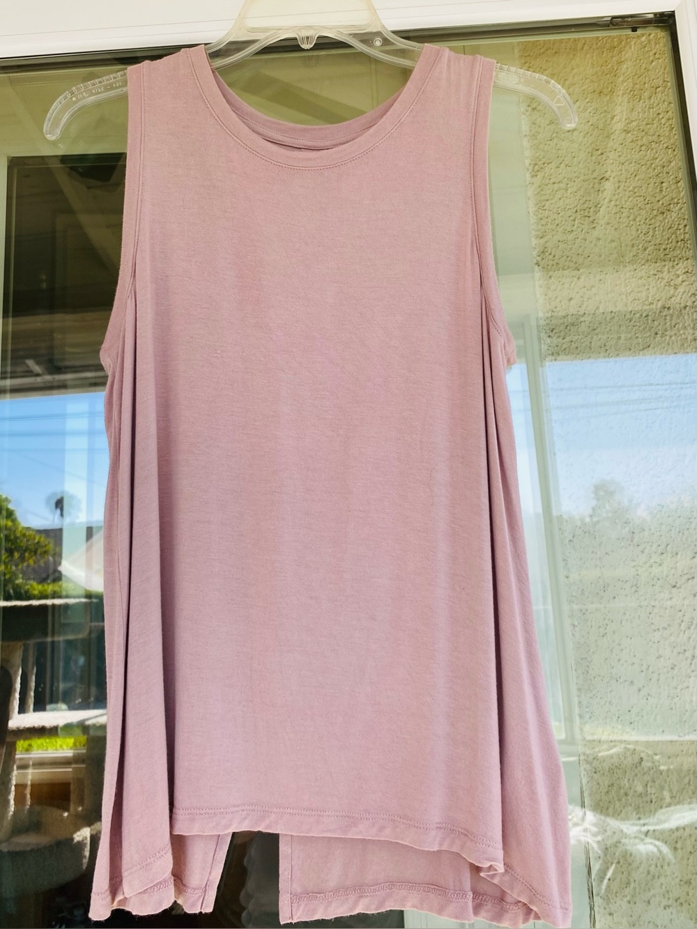 Halogen Blush Pink Sleeveless Keyhole Back Tunic Tank Top Rayon Blend Size Small